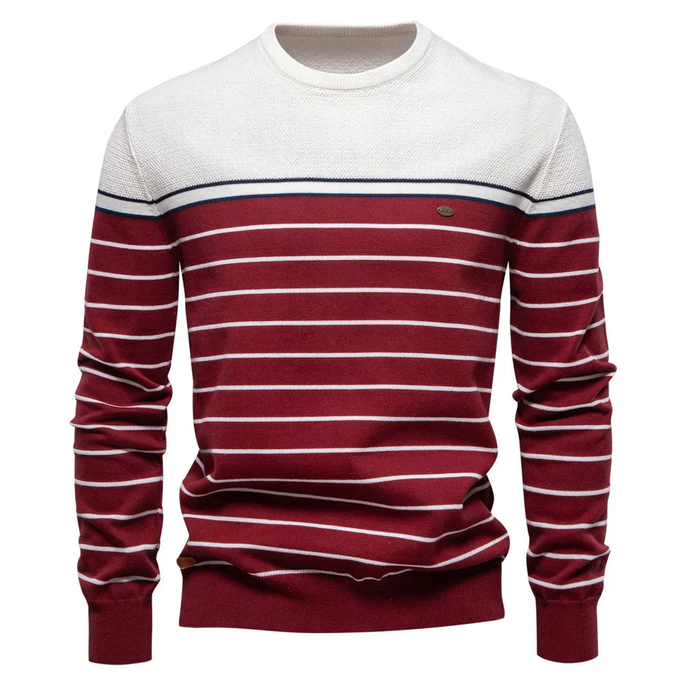 Jutin | Men's Pullover with Striped Design